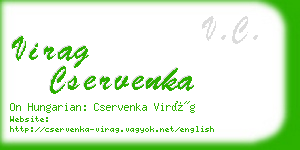 virag cservenka business card